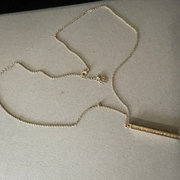 Pendulum Style Artisan Gold Bar with Inlaid Gemstones and Crystals 32" 1960's - Picture 6 of 6